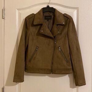 Banana Republic vegan faux suede biker moto jacket XS